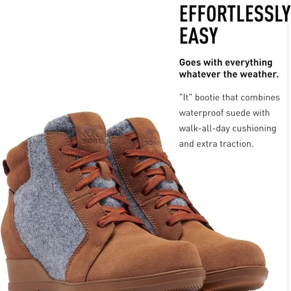 🥾Sorel Evie Ankle Lace Waterproof Boots BRAND NEW WITH TAGS Women's size 7.5 - Picture 11 of 16